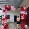 cổng cưới vuông tông hồng đỏ - CC025