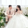 Khóm chân cổng studio set mai râu tông xanh trắng - KCS013