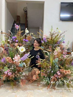 Khóm chân cổng studio tông nâu tím - KCS014